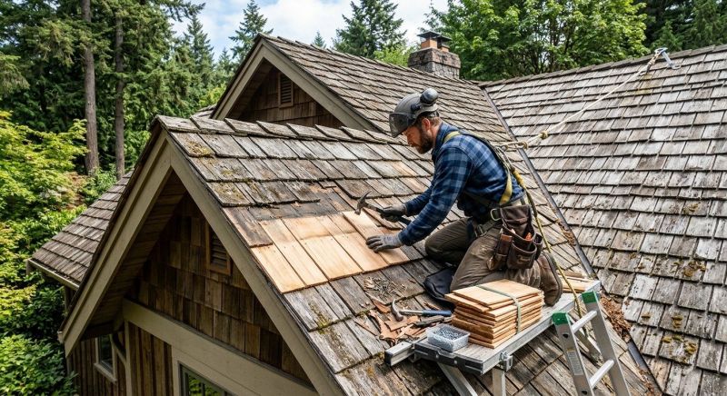 Cedar Shake Roof Repair in Yorktown, VA