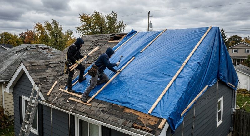 Storm Damage Roof Tarping in Gloucester, VA